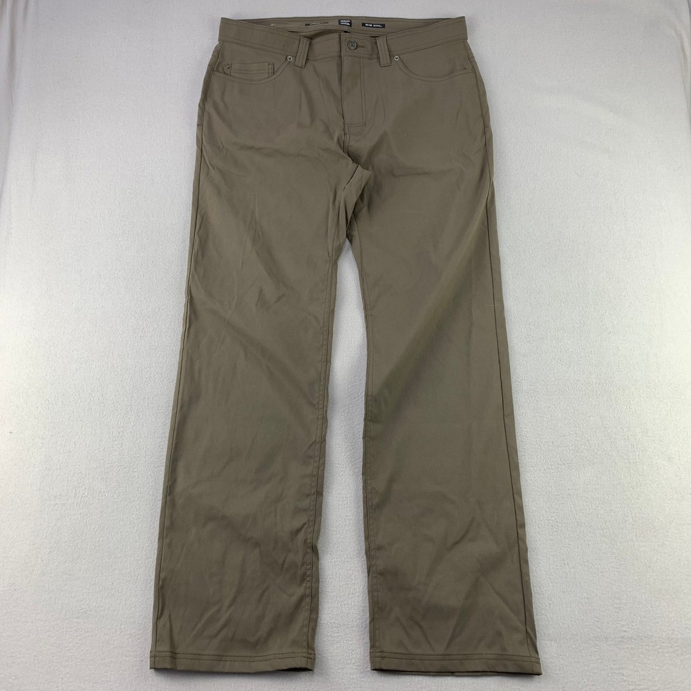 prAna Brion Pants Mens 35/32 Brown Comfort Stretch Nylon Trekking Hiking Outdoor